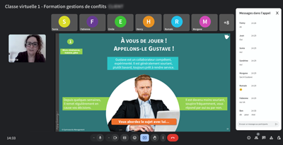 Extrait d'une classe virtuelle de la formation gestion de conflits