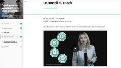 Extrait d'un module e-learning de la formation gestion de conflits